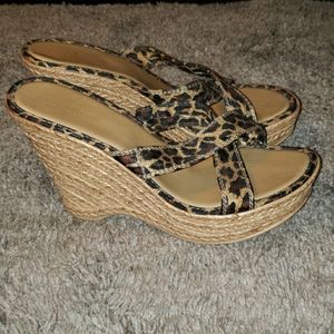 Italian Shoemakers Cheetah Wedges